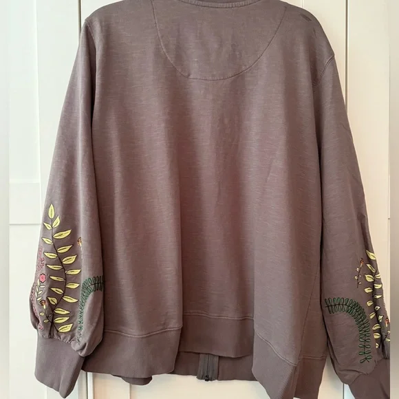Evy’s Tree Alana Embroidered Sleeve French Terry Jacket, 2X - Picture 11 of 13